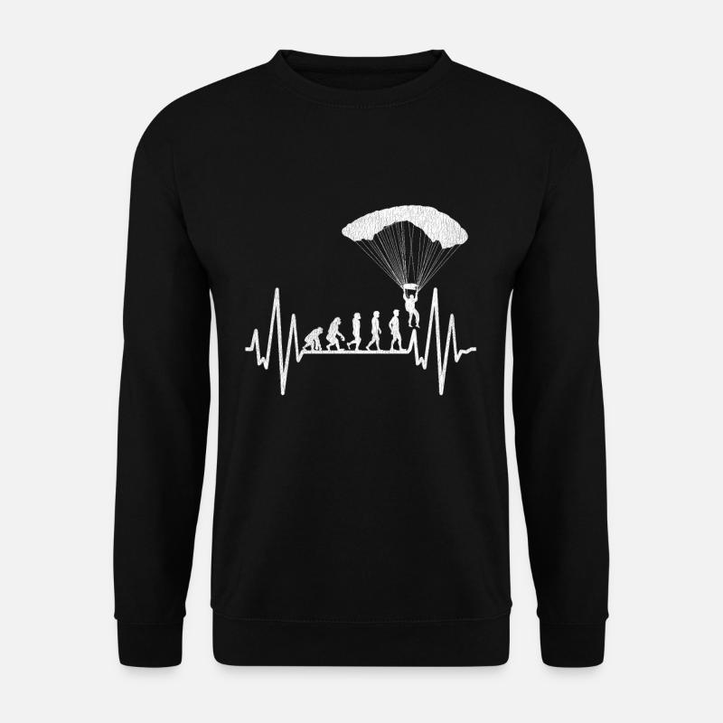 Fallschirm Herzschlag Paraglider Evolution - Unisex Pullover - Schwarz