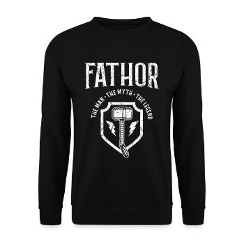 Cadeau de fête des pères Fathor - Sweat-shirt Unisexe - noir - Devant - Alina (178cm) & Michal (187cm)