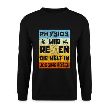 Physiotherapeut Geschenk - Unisex Pullover - Schwarz - Vorne - Alina (178cm) & Michal (187cm)