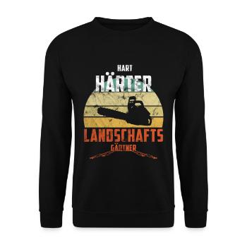 Landschaftsgärtner Vintage - Unisex Pullover - Schwarz - Vorne - Alina (178cm) & Michal (187cm)