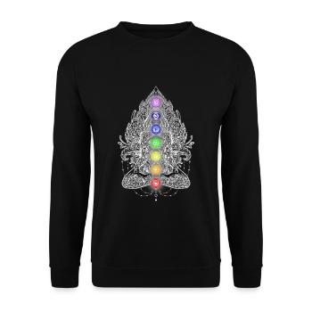 Pose de yoga cadeau Namaste avec les amateurs de chakra - Sweat-shirt Unisexe - noir - Devant - Alina (178cm) & Michal (187cm)