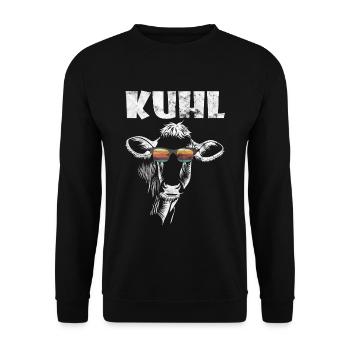 Lustiges Kuh Kuhl Kühe Sonnenbrille Vintage Bauer - Unisex Pullover - Schwarz - Vorne - Alina (178cm) & Michal (187cm)