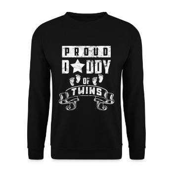 Père papa fier cadeau papa papa de jumeaux - Sweat-shirt Unisexe - noir - Devant - Alina (178cm) & Michal (187cm)