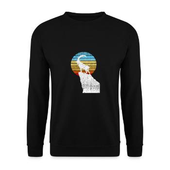 Montagnes du Capricorne Vintage Randonnée Escalade Camping - Sweat-shirt Unisexe - noir - Devant - Alina (178cm) & Michal (187cm)