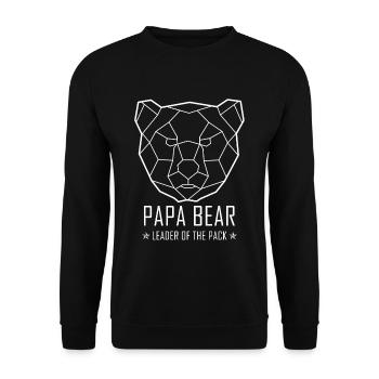 Polygon Bär Geometrisch Tier Berlin Papa Bär Bear - Unisex Pullover - Schwarz - Vorne - Alina (178cm) & Michal (187cm)