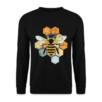 Bee Beekeeper Vintage Gift Bee Honey Honey Retro - Unisex Sweatshirt - black - Front - Alina (178cm) & Michal (187cm)