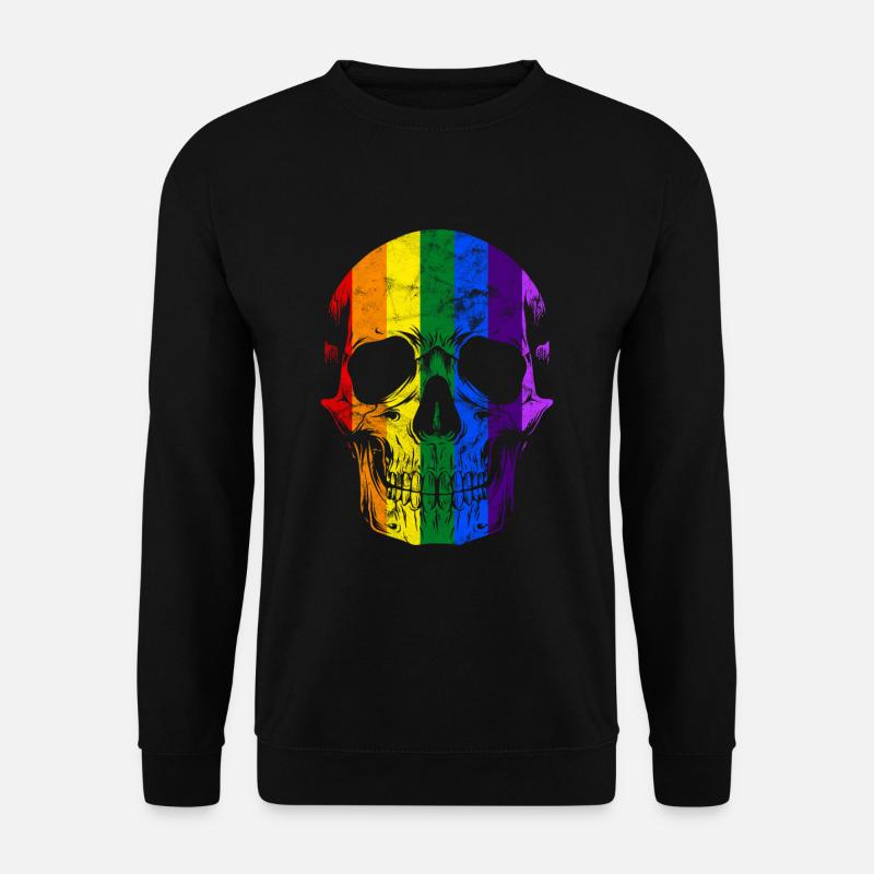 Rainbow rainbow skull LGBT - Unisex Sweatshirt - black