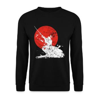 Japanese samurai warrior - Unisex Sweatshirt - black - Front - Alina (178cm) & Michal (187cm)