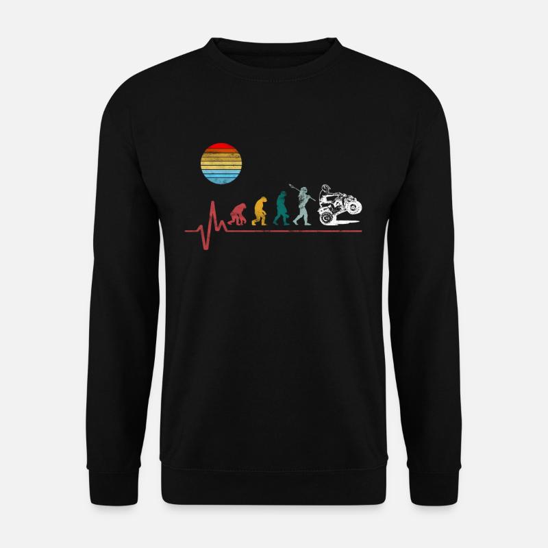 Retro Vintage Quad Evolution Herzschlag Motorrad B - Unisex Pullover - Schwarz