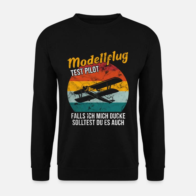 Modellflug Testpilot Modellflugzeug Vintage - Unisex Pullover - Schwarz