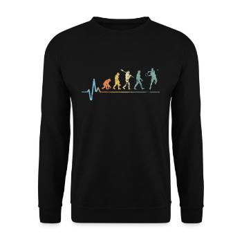 Tennis evolution heartbeat vintage retro tennis sp - Unisex Sweatshirt - black - Front - Alina (178cm) & Michal (187cm)