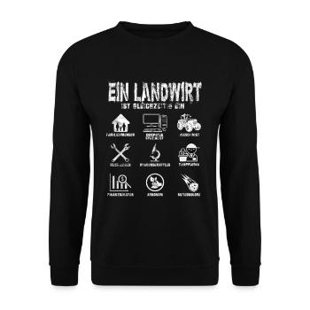 Ein Landwirt Ist Gleichzeitig Landwirtschaft Bauer - Unisex Pullover - Schwarz - Vorne - Alina (178cm) & Michal (187cm)