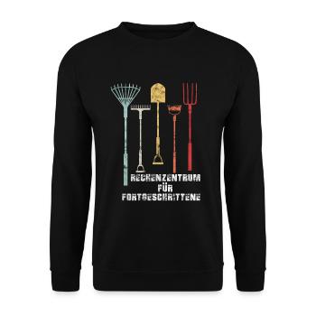 Rechenzentrum EDV Rechner Computer Vintage Itler L - Unisex Pullover - Schwarz - Vorne - Alina (178cm) & Michal (187cm)