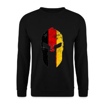 Sparta Gym drapeau allemand Helmet Spartan Germany - Sweat-shirt Unisexe - noir - Devant - Alina (178cm) & Michal (187cm)