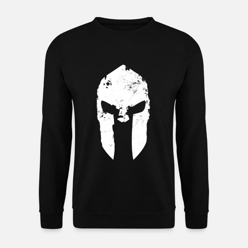 Sparta Gym Helm Geschenk Helmet Spartan Gym - Unisex Pullover - Schwarz