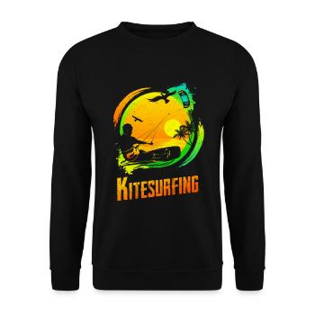 Vintage KITE Surfer Kiting Kiteboarding Retro Kites - Unisex Sweatshirt - black - Front - Alina (178cm) & Michal (187cm)