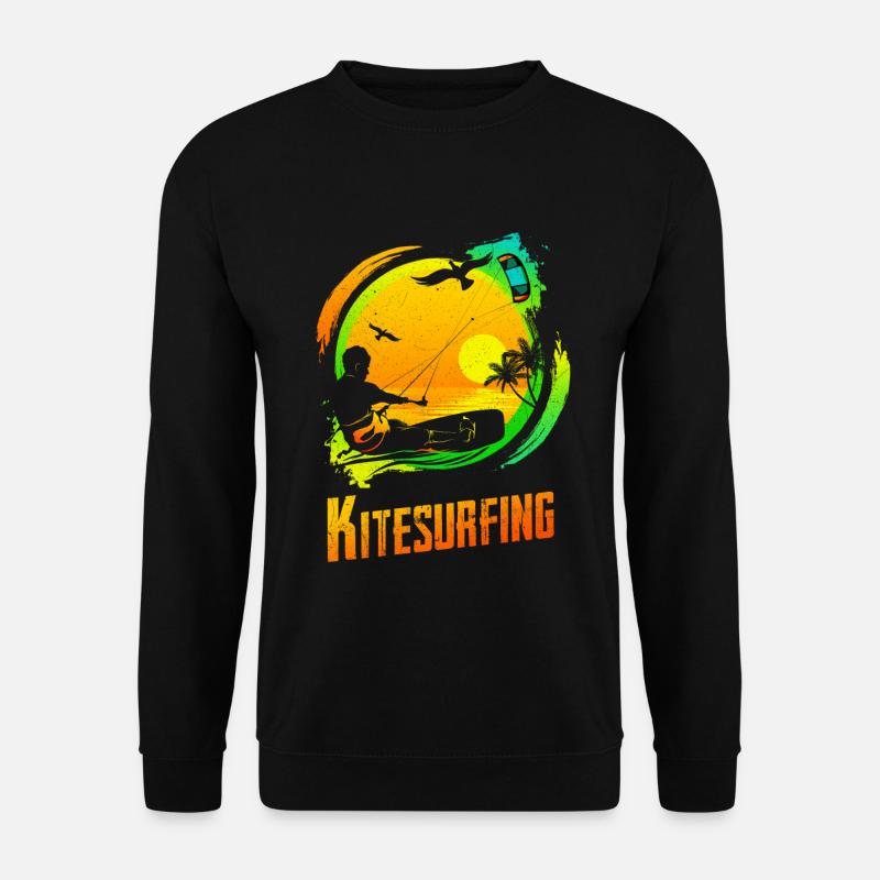 Vintage KITE Surfer Kiten Kiteboarding Retro Kites - Unisex Pullover - Schwarz