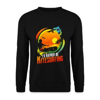 Vintage KITE Surfer Kiten Kiteboarding Retro Kites - Unisex Pullover - Schwarz - Vorne - Alina (178cm) & Michal (187cm)