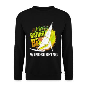Windsurfen Retro Windsurf Wassersport Surf Vintage - Unisex Pullover - Schwarz - Vorne - Alina (178cm) & Michal (187cm)
