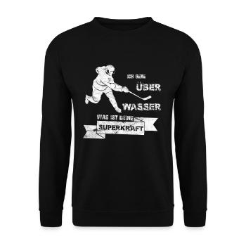 Eishockey Superkraft Junge Sport Deutschland Gesch - Unisex Pullover - Schwarz - Vorne - Alina (178cm) & Michal (187cm)