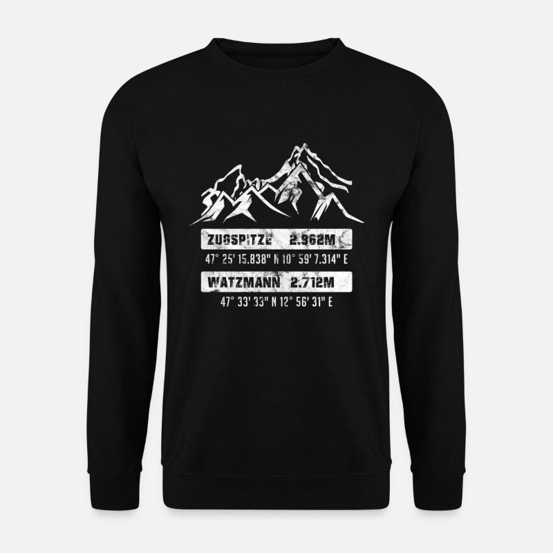 Zugspitze Watzmann Berge Deutschland Wandern Bergs - Unisex Pullover - Schwarz