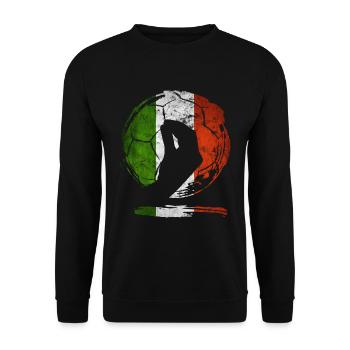 Italienische Flagge Fußball Handgeste CAPISCI - Unisex Pullover - Schwarz - Vorne - Alina (178cm) & Michal (187cm)