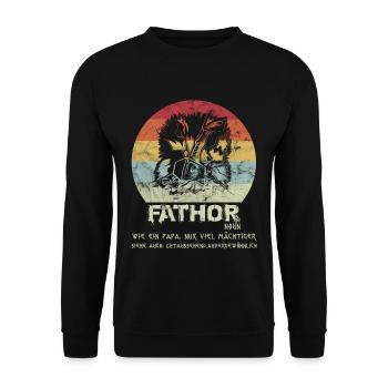 FATHOR Geschenkidee Vatertag - Unisex Pullover - Schwarz - Vorne - Alina (178cm) & Michal (187cm)