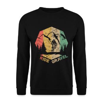 Vintage Gravel Bike Road Bike Ride Gravel Cyclocross - Sweat-shirt Unisexe - noir - Devant - Alina (178cm) & Michal (187cm)