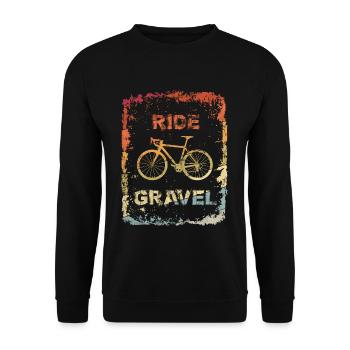 Gravel Bike Road Bike Ride Gravel Cyclocross Retro - Sweat-shirt Unisexe - noir - Devant - Alina (178cm) & Michal (187cm)