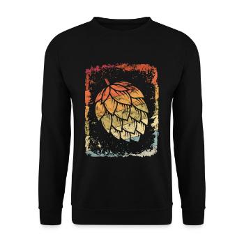 Hops Vintage Retro Craft Beer Lovers Brew - Unisex Sweatshirt - black - Front - Alina (178cm) & Michal (187cm)