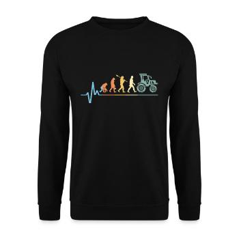 Traktor Herzschlag Vintage - Unisex Pullover - Schwarz - Vorne - Alina (178cm) & Michal (187cm)