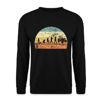 Traktor Herzschlag Vintage Landwirtschafft - Unisex Pullover - Schwarz - Vorne - Alina (178cm) & Michal (187cm)