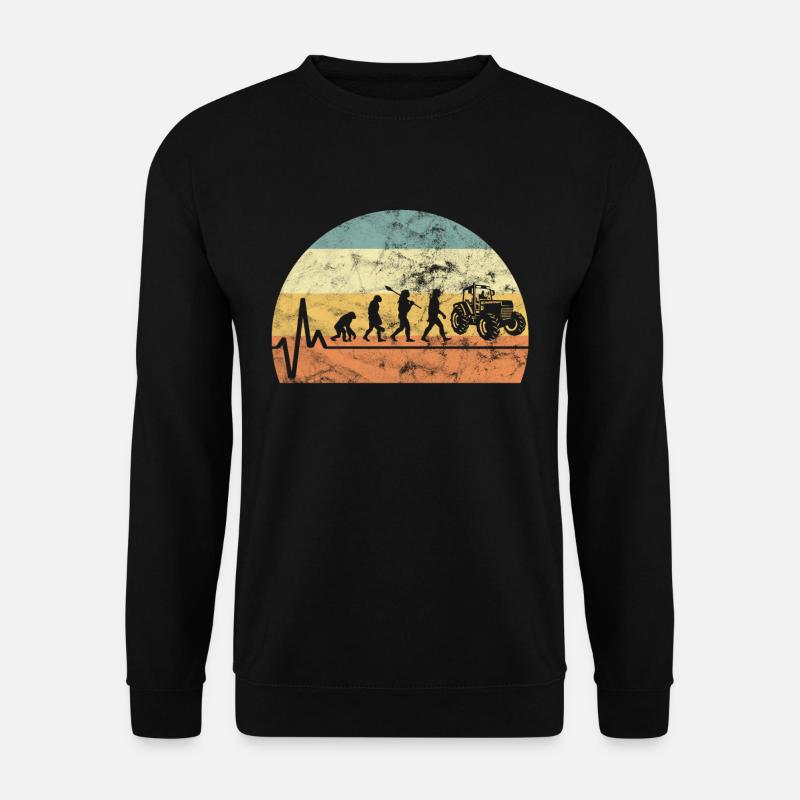 Traktor Herzschlag Vintage Landwirtschafft - Unisex Pullover - Schwarz