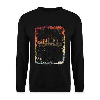 Truck Driver Evolution Truck Vintage Retro - Unisex Sweatshirt - black - Front - Alina (178cm) & Michal (187cm)
