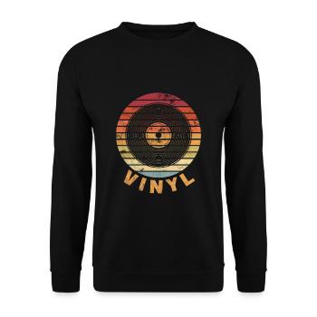 Vinyl Record Retro Vintage Record Player Ge - Unisex Sweatshirt - black - Front - Alina (178cm) & Michal (187cm)