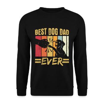 Meilleur chien canin père papa papa jamais cadeau rétro - Sweat-shirt Unisexe - noir - Devant - Alina (178cm) & Michal (187cm)