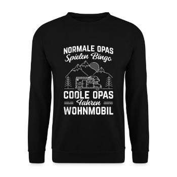Normale Opas Spielen Bingo Coole Opas Fahren Wohnm - Unisex Pullover - Schwarz - Vorne - Alina (178cm) & Michal (187cm)