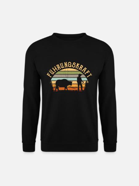 Führungskraft Landwirt Kuh Kühe Farmer Geschenk - Unisex Pullover - Schwarz