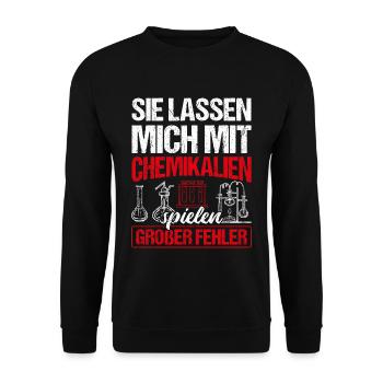 Chemie Mit Chemikalien Spielen Chemiker Laborant G - Unisex Pullover - Schwarz - Vorne - Alina (178cm) & Michal (187cm)