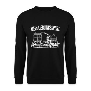 Mais häckseln Maistransport Landwirt Bauer Geschen - Unisex Pullover - Schwarz - Vorne - Alina (178cm) & Michal (187cm)