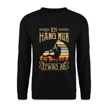 Bouldern Ich häng nur etwas ab Vinatge - Unisex Pullover - Schwarz - Vorne - Alina (178cm) & Michal (187cm)