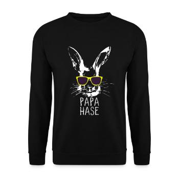 Papa Hase Ostern Osterhase Partnerlook Oster Gesch - Unisex Pullover - Schwarz - Vorne - Alina (178cm) & Michal (187cm)