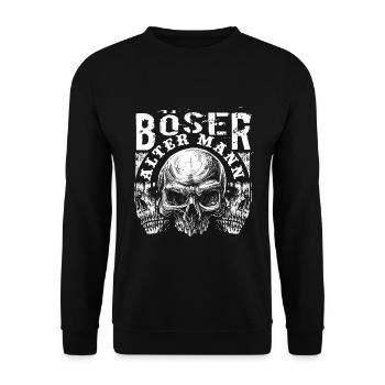 Böser Alter Mann - Unisex Pullover - Schwarz - Vorne - Alina (178cm) & Michal (187cm)