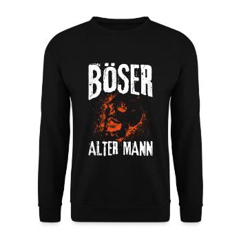 Böser Alter Mann Männer - Unisex Pullover - Schwarz - Vorne - Alina (178cm) & Michal (187cm)