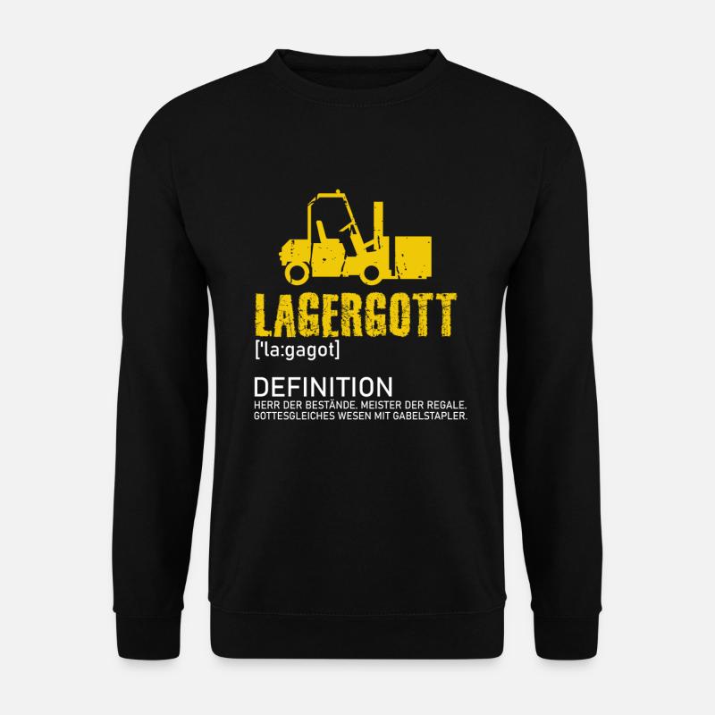 Staplerfahrer Stapler Lager Gabelstapler Geschenk - Unisex Pullover - Schwarz