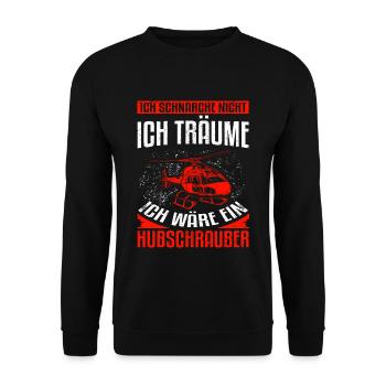 Hubschrauber Ich schnarche nicht - Helikopter Pilo - Unisex Pullover - Schwarz - Vorne - Alina (178cm) & Michal (187cm)