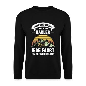 Radlader Ich und mein Radlader Fahrer Geschenk - Unisex Pullover - Schwarz - Vorne - Alina (178cm) & Michal (187cm)