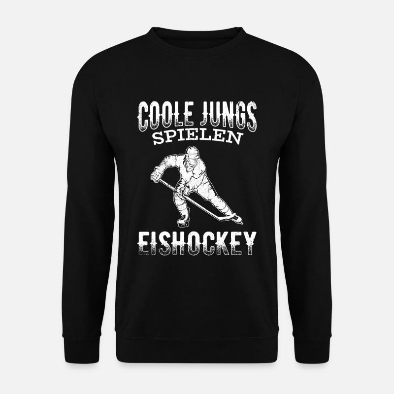 Coole Jungs spielen Eishockey Eishockeyspieler Hoc - Unisex Pullover - Schwarz