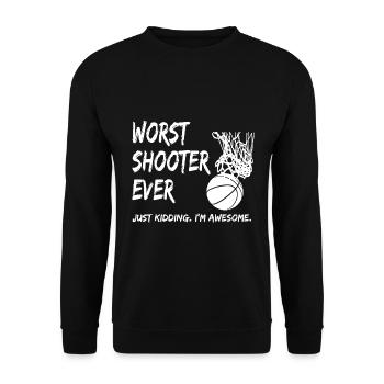 Basketball - worst shooter ever - Unisex Pullover - Schwarz - Vorne - Alina (178cm) & Michal (187cm)