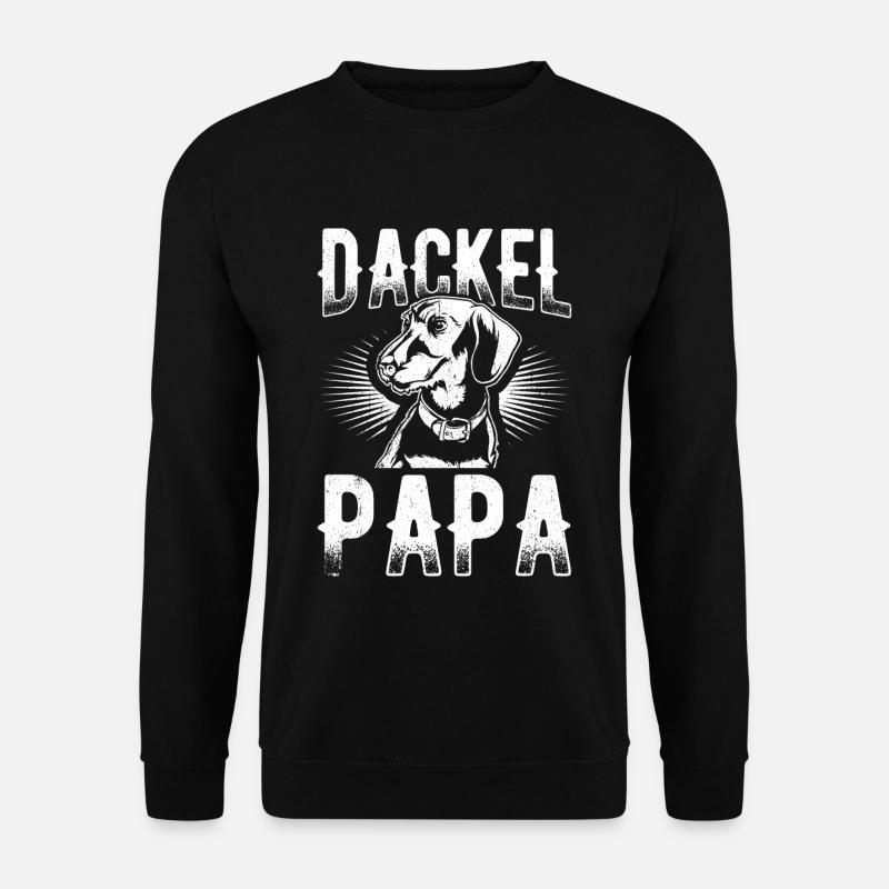 Dackel Papa Hundeliebhaber Dachshund Vatertag Dack - Unisex Pullover - Schwarz